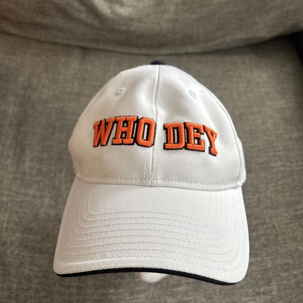 CINCINNATI BENGALS WHO DEY Reebok Adjustable Baseball HAT/CAP, White - Picture 1 of 5